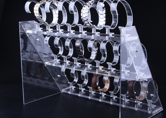3 de Vertoningstribune van het rij Transparante Acrylhorloge voor Casio-Horlogevertoning