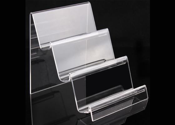 3 de Telefoonhouder van de rij Acrylcel Transparante Acrylstootborden voor Apple-Telefoon