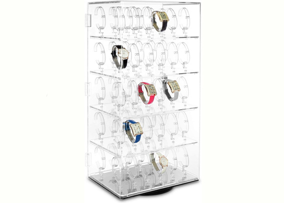 Van de de Vertoningstribune van het showcase Acrylhorloge Acryl Roterende het HorlogeVitrine