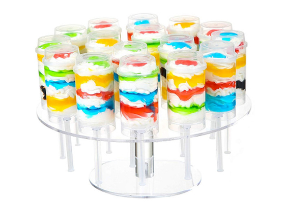 Het huwelijk om Acryltribune van de Cakevertoning 16 Gaten ontruimt Tribune van de Duw Pop Cake