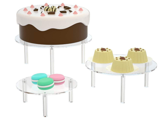De duidelijke Ronde Acryltribune van de Cakevertoning 3 Reeks voor Cupcake-de Pizza van de Dessertcake