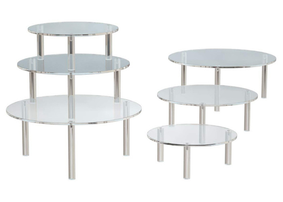 De duidelijke Ronde Acryltribune van de Cakevertoning 3 Reeks voor Cupcake-de Pizza van de Dessertcake
