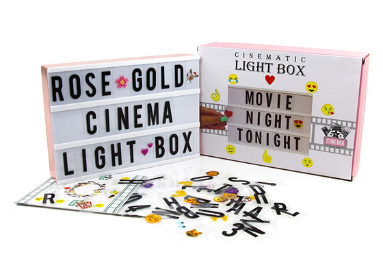 De acryl LEIDENE Vertoning van Lightbox met Brieven 252 Symbolen Emojis van Brievenaantallen