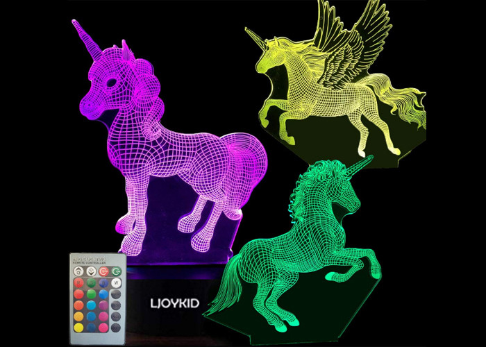 Afstandsbediening 3 Patroon 3D LEIDENE Lichte Lamp 7 kleurt het Veranderen voor Jonge geitjesillusie